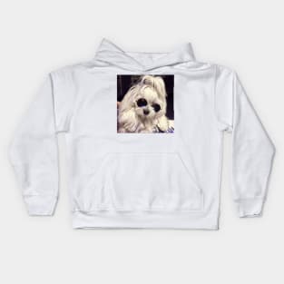 Maltese Coco the model, maltese dog, maltese, maltese puppy, dog model, white dog, dog products Kids Hoodie